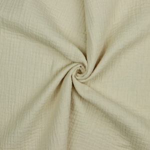 Double gauze-harsokangas, luomupuuvilla, beige