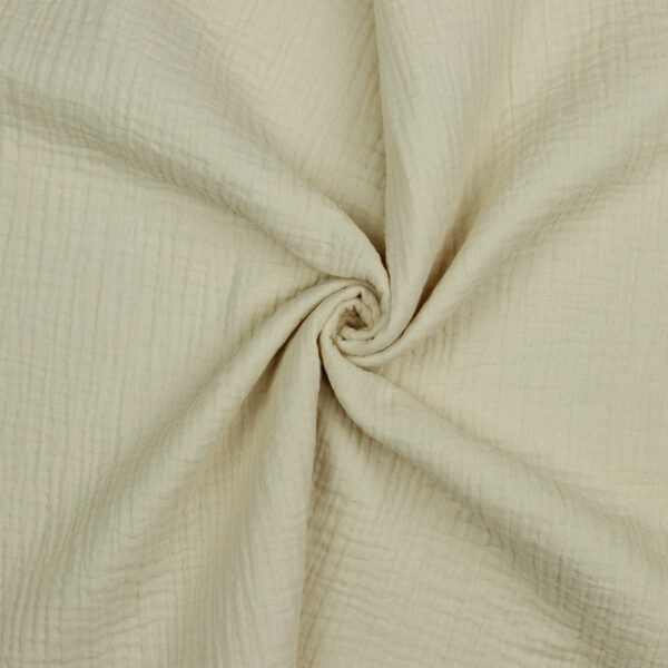 Double gauze-harsokangas, luomupuuvilla, beige