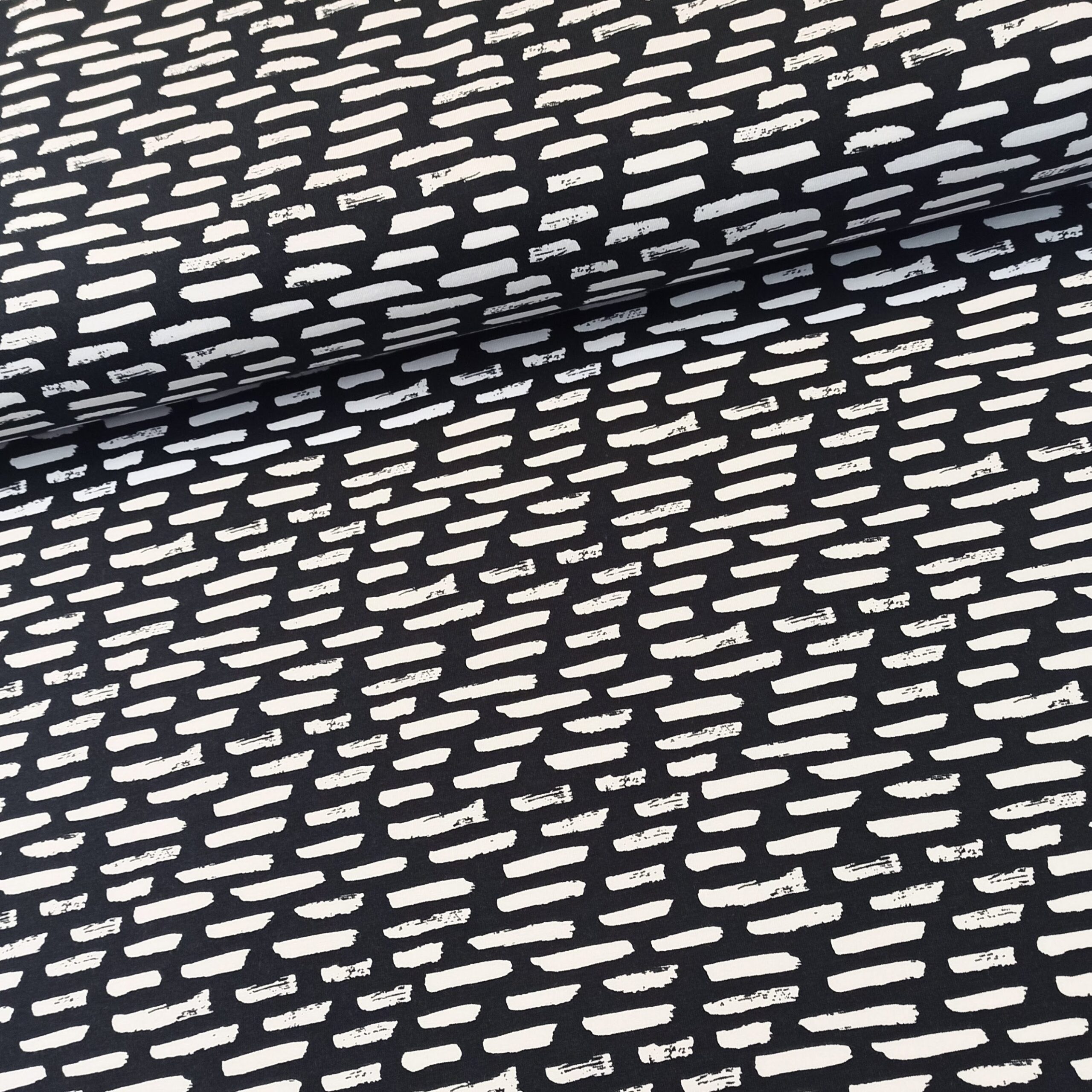 PALAT: Tavut, luomupuuvilla-elastaanitrikoo, mustavalkoinen