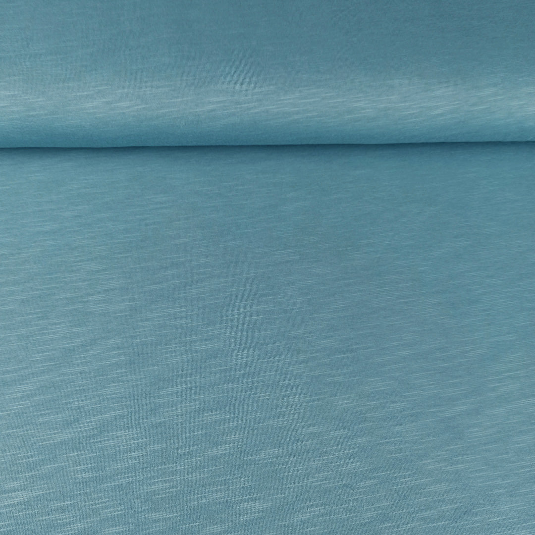 Eläväpintainen Slub-trikoo, vedensininen