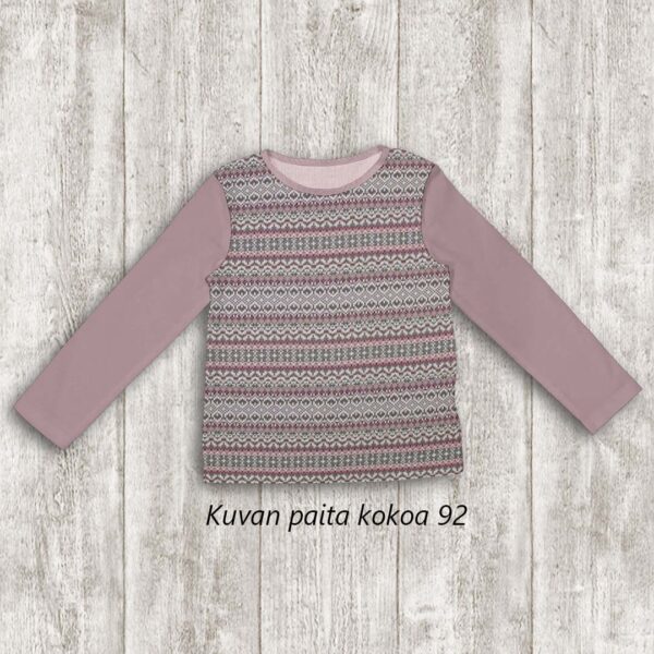 PALAT: Kirjoneule, puuvilla-elastaanitrikoo, roosa, Koko, 1.5 m - Image 2