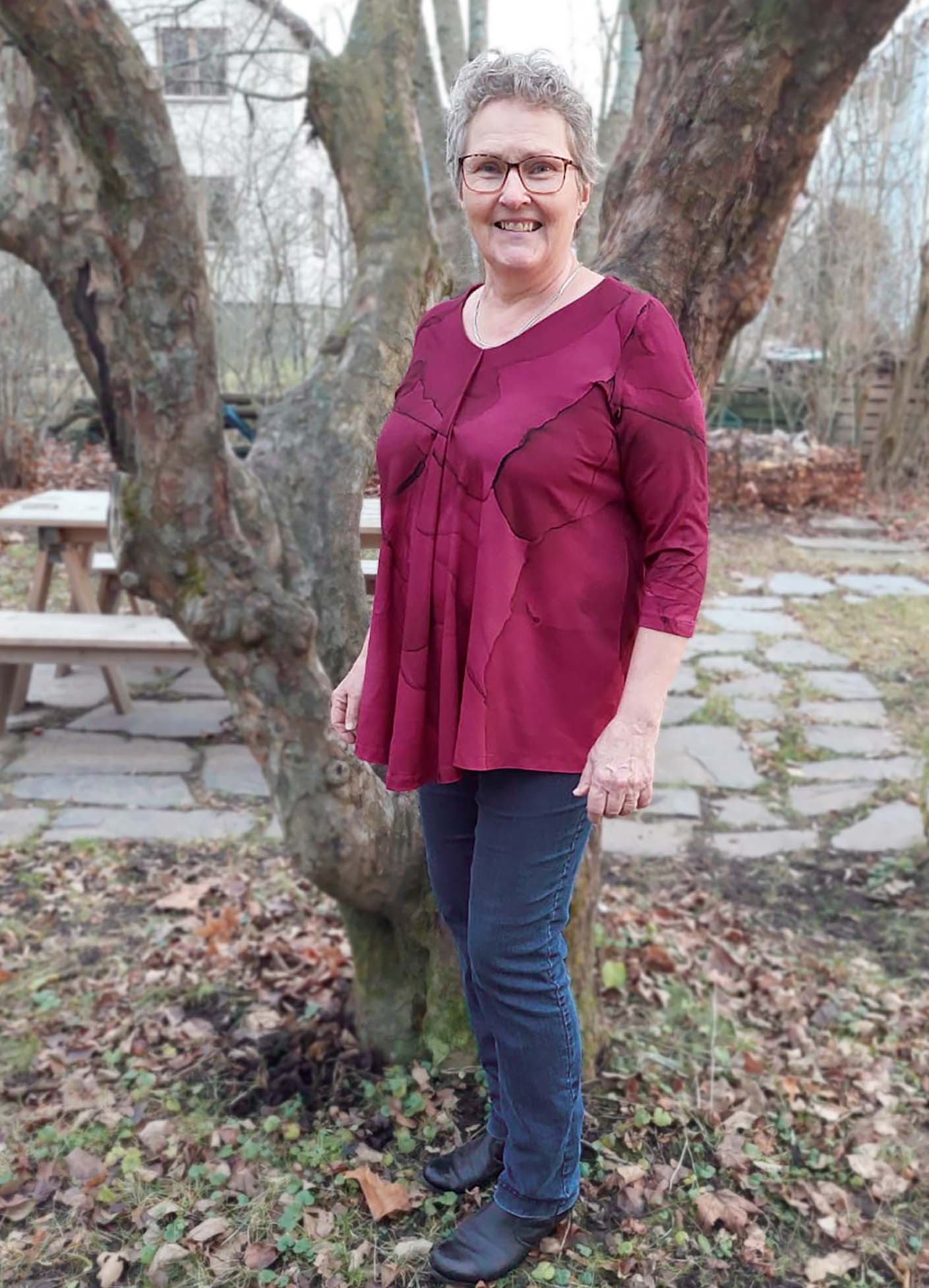 Pyörre, viskoosi-elastaanitrikoo, fuksia - Image 2